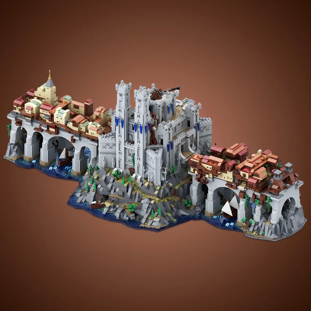 

Gobricks MOC Game Scene Wyrms Crossings Архитектурные строительные блоки Модель Shekou Ferry Scene Кирпичи Игрушка для детей Подарок