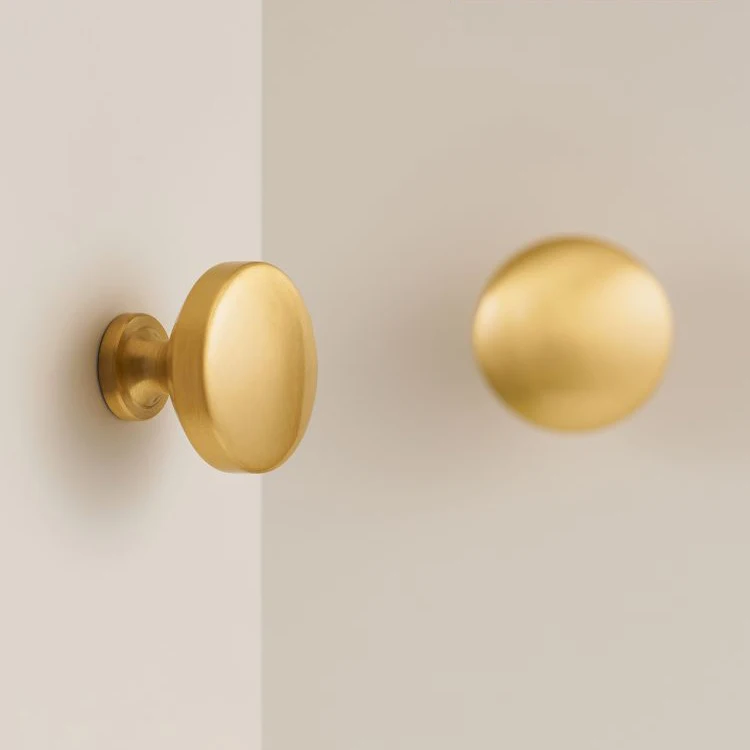 Solid Brass Three Sizes Available Round Cabinet Knobs Comfortable To Use  Adapted to Different Styles of Cabinet Handle