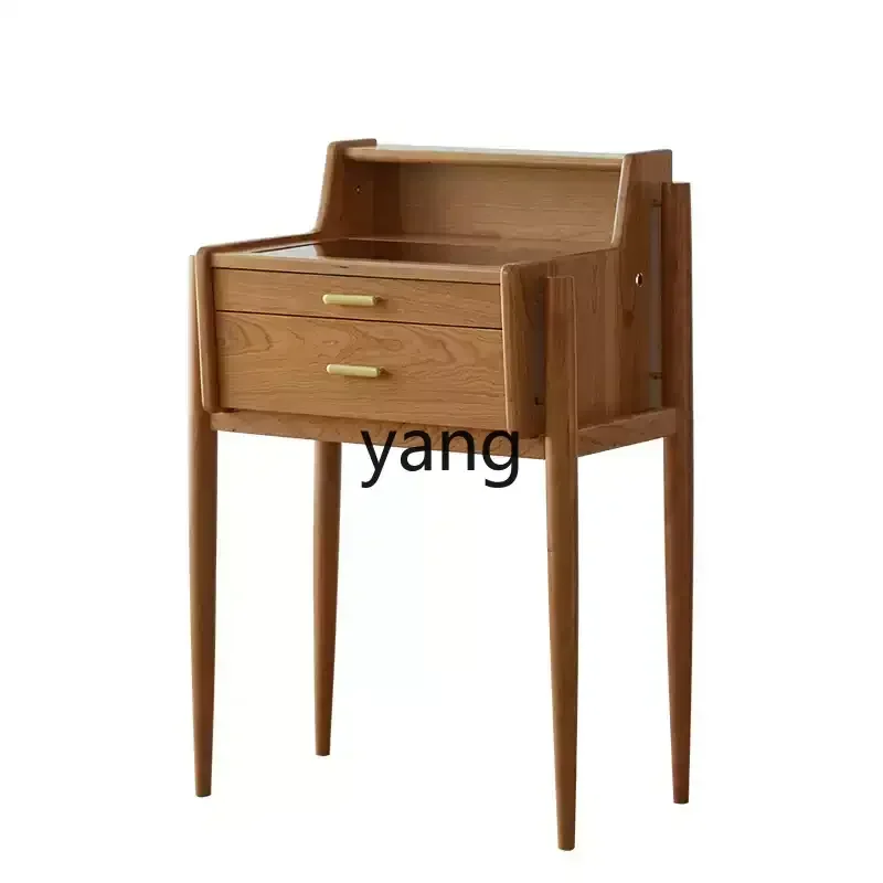 

YJQ solid wood dresser storage cabinet integrated glass small apartment bedroom ultra-narrow dressing table