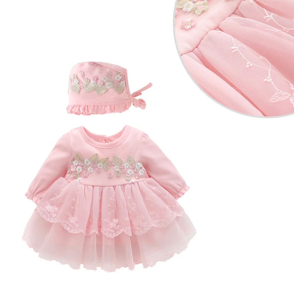 

Lovely Dress Pink 0-3 Months Soft Cotton Material for All Occasions Baby Skirt Summer Skirt Dress with Hat