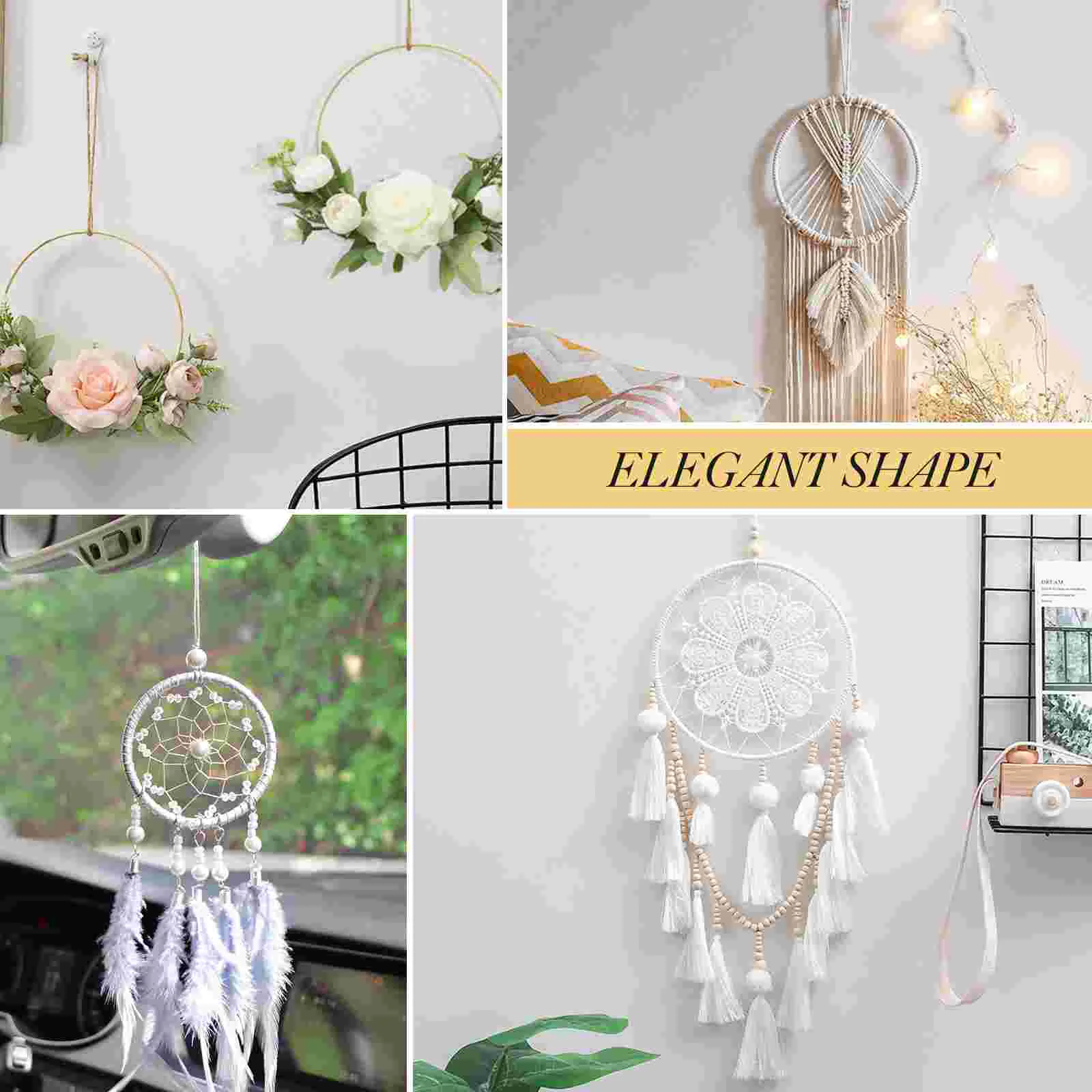 10 Pcs Dream Catcher Hoop Rings Hoops for DIY Metal Round Craft Wreath Dreamcatcher