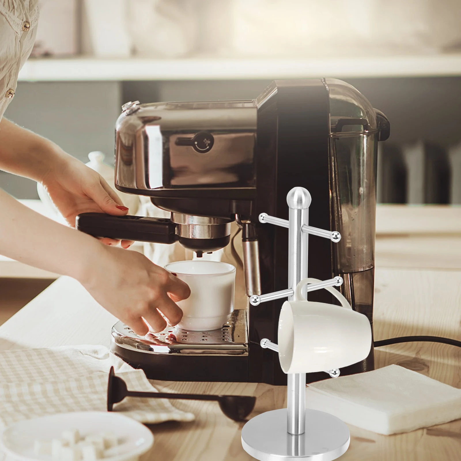 

European and American Tree-shaped Cup Holder Coffee Mug Stainless Steel Mugs Tea Storage Rack