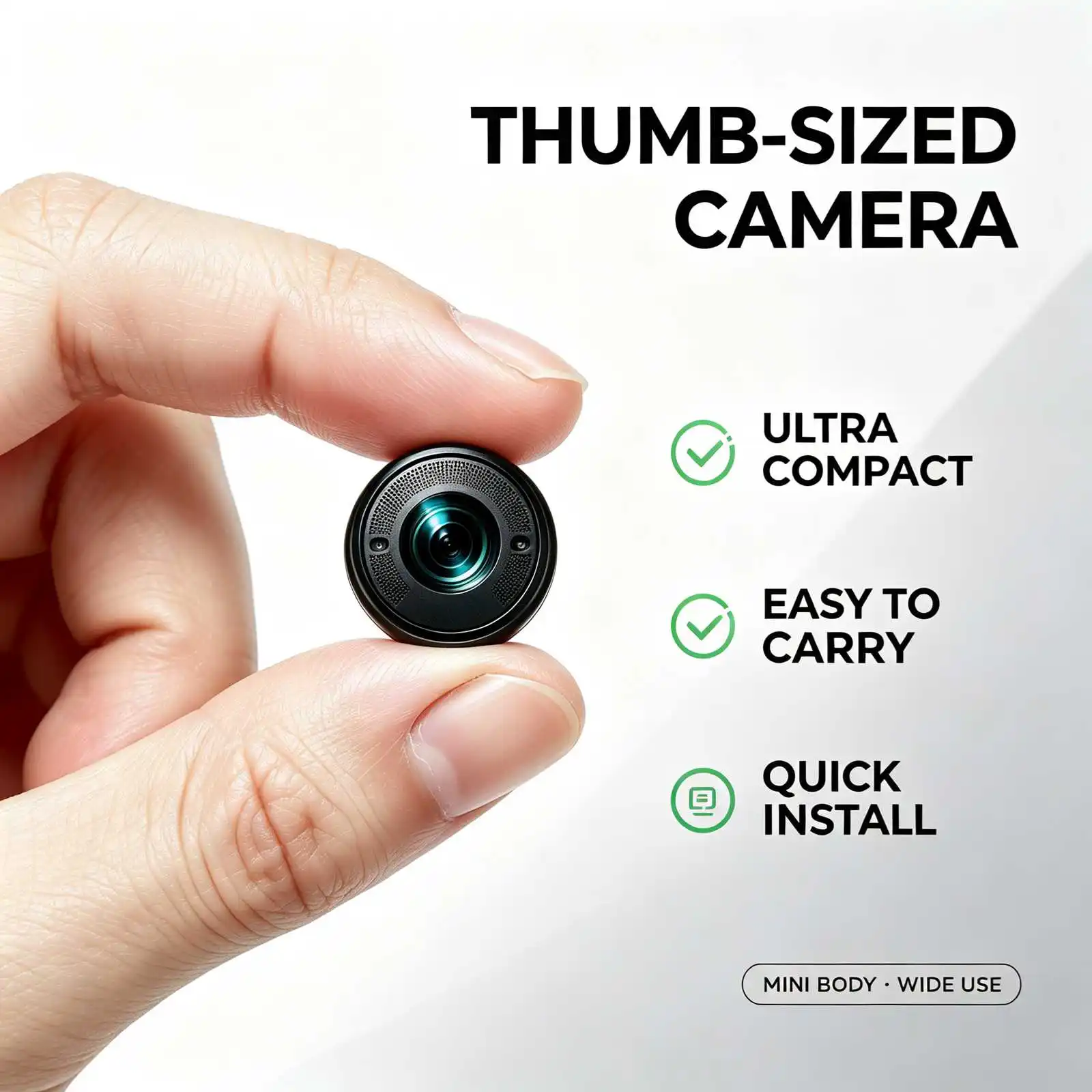 E9 Mini WiFi Security Camera, 4K Ultra HD tiny surveillance cam with infrared night vision, motion detection alert, loop recording. Compact portable design for home, office, car indoor monitoring. Real‑time phone remote view, easy setup