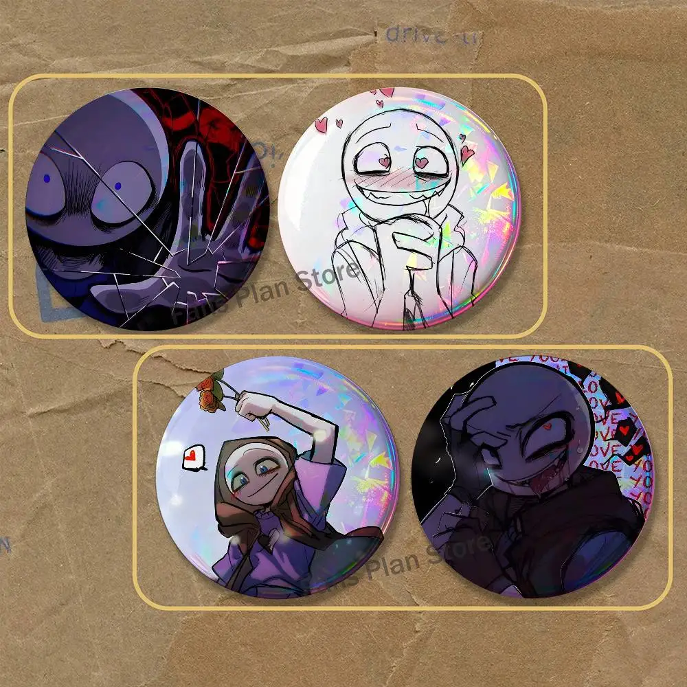 Game Peter Your B-Boyfriend 2-piece Set Enamel Pins Cartoon Badge Fashion Jewelry Accessories Round Snap-in Brooch On Backpack