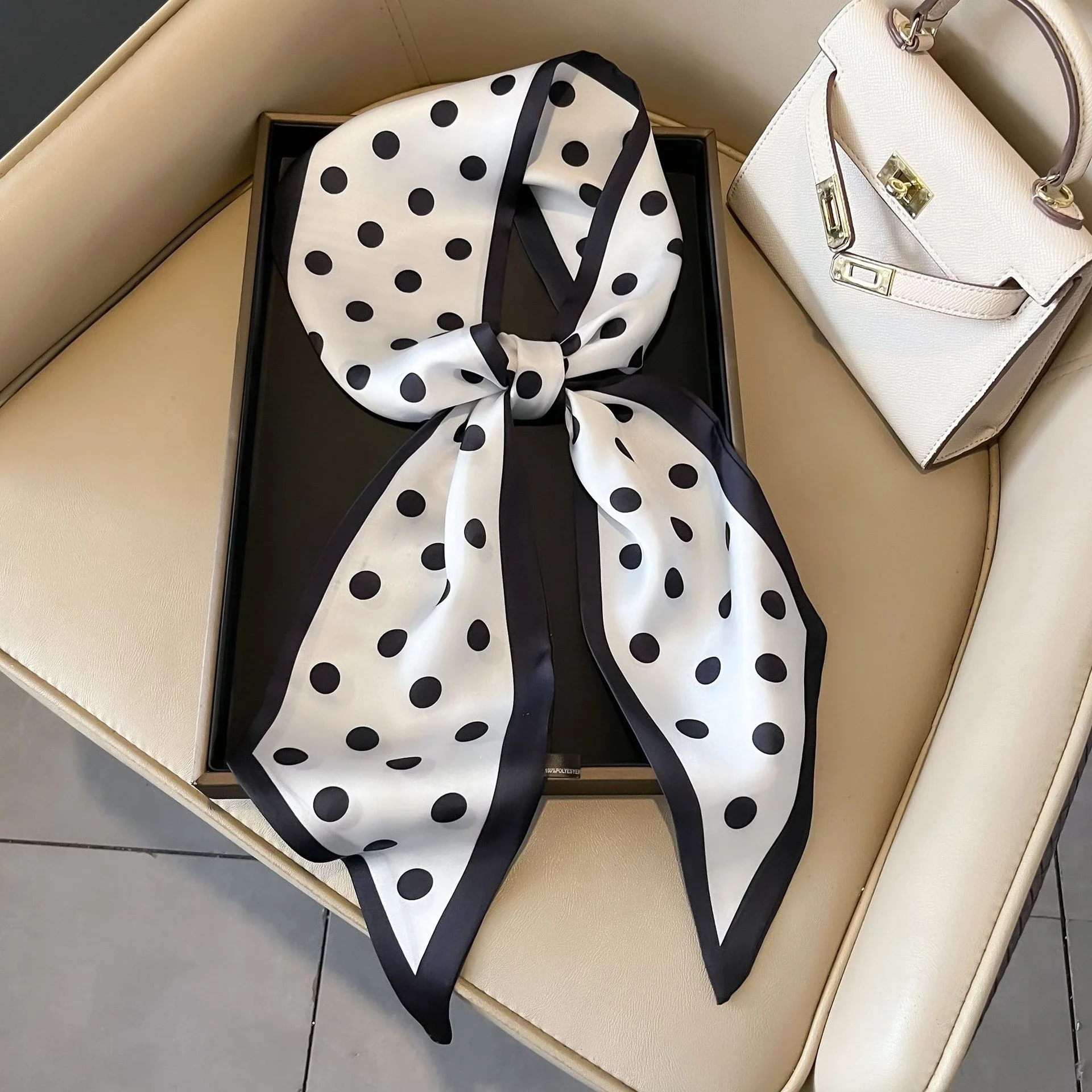 Polka Dots Scarf Long Shawl For Women Spring & Summer Fashion Hair Band Neck Scarves Neckerchief Headband for Women