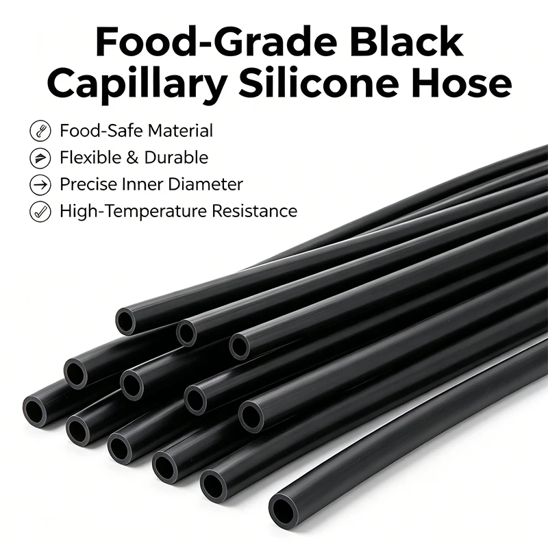 20/30/40/50M Black Food Grade Silicone Capillary Tube Nontoxic Heat Resistant Soft Hose ID 0.5mm 0.6 1 1.5 2 2.5 3 4 5mm