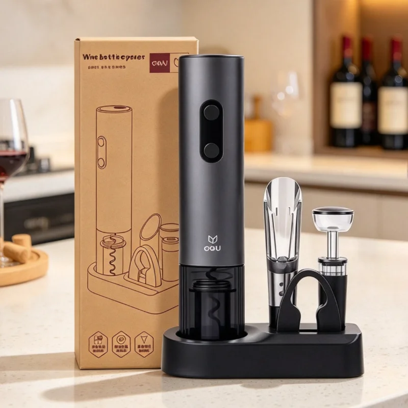New Electric Wine Opener Home Use Stainless Steel Multifunctional Beer Bottle Opener Set Kitchen Products Performance Plastic
