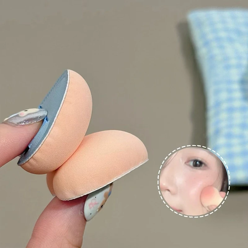 DI &XI-Juego de esponjas para pulgar esponjosas, cojín de aire suave de terciopelo, herramienta de maquillaje corrector de mezcla brillante no absorbente