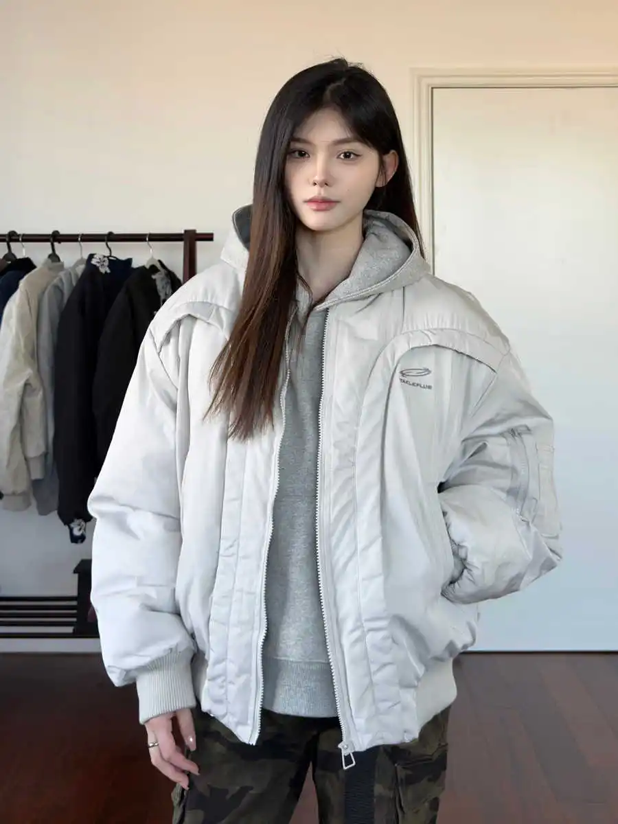 

Winter American Retro Deconstructed Arc Pilot Jaet Cotton Casual Loose Warm Men's Women's Faionable Outerwear