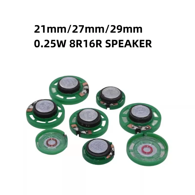 

2pcs/Lot 21mm/27mm/29mm 0.25W 8R16Ω Plastic Speaker External Magnetic ROHS Loudspeaker For Children Toys/DIY Horn