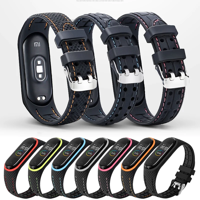 Correa de silicona para reloj inteligente, pulsera deportiva de repuesto para Xiaomi Mi Band 7, 6, 5, 4 y 3