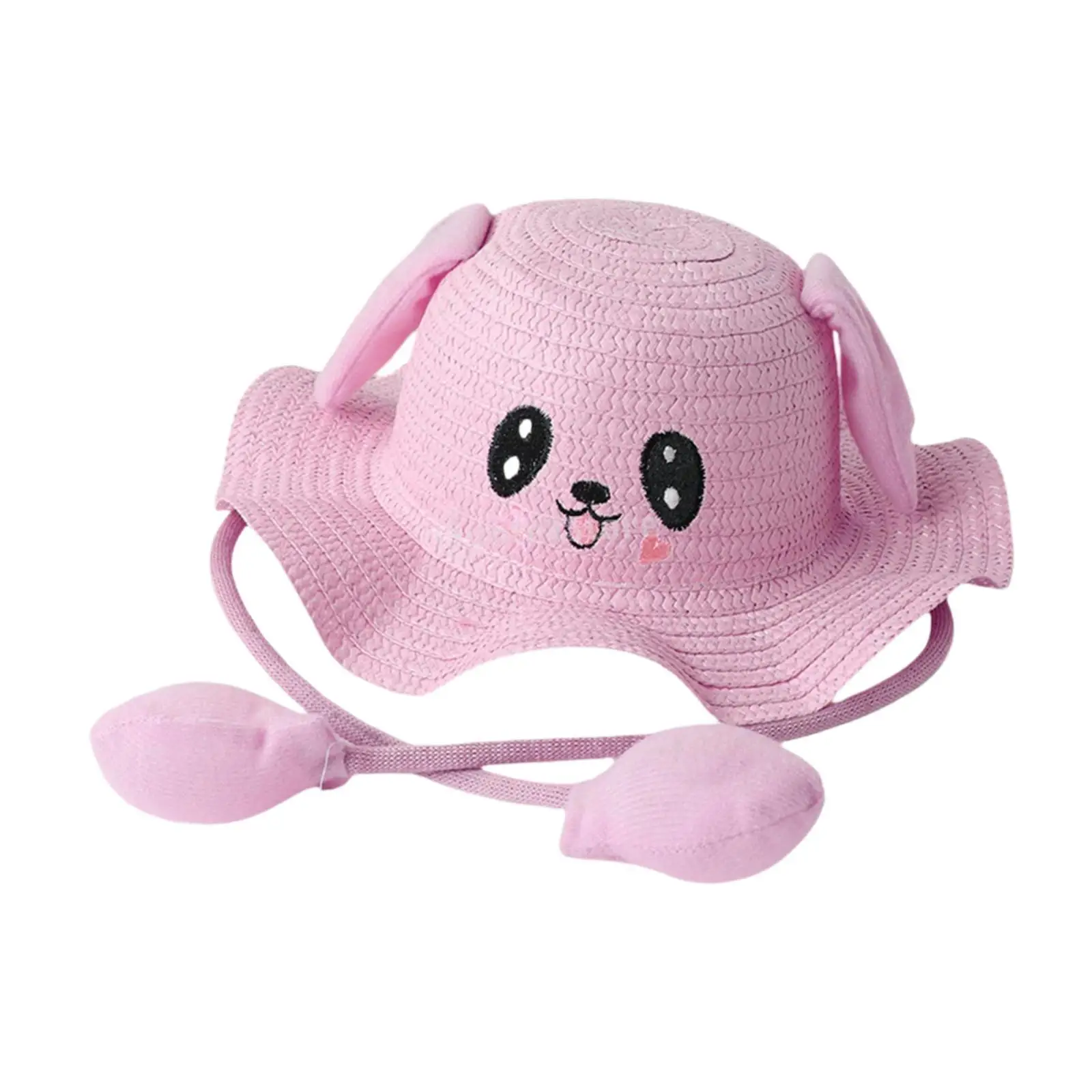 Rabbit Ear Sunshade Straw Hat Lightweight Lighting Sunscreen Hat for Beach Fancy Dress Costume Accessories Short Trips Commuting