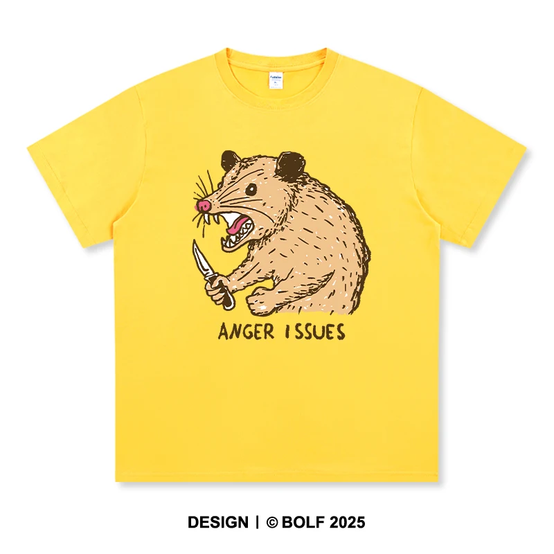 Damen-T-Shirt „Wut Issues“, bedruckt, 100 % Baumwolle, übergroße, edgy Graphic Tees für Herren, Sommer-Tops, Punk-Streetwear