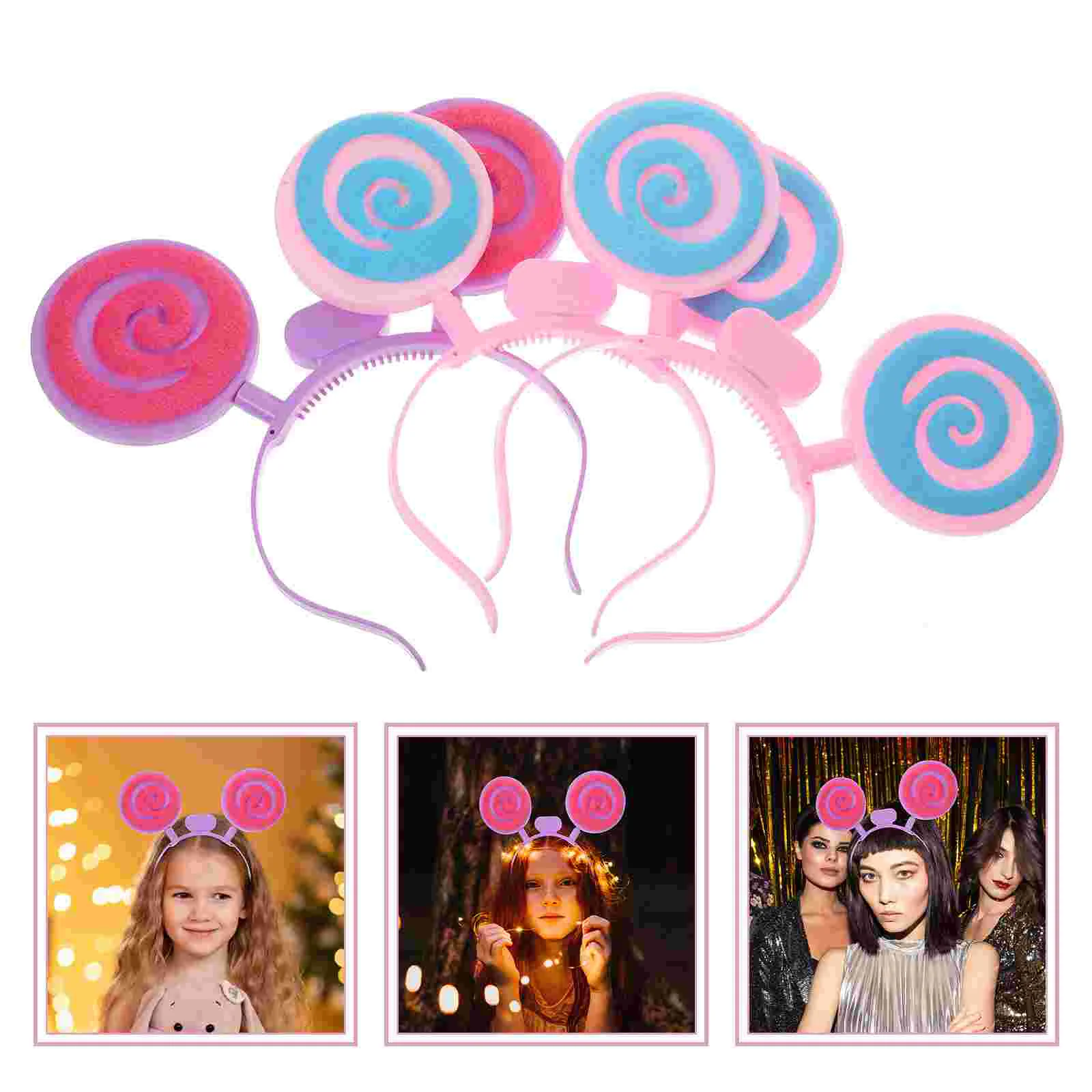 

3 Pcs Headband Luminous Hairband Lollipop Creative for Kids Child Girl Accessories