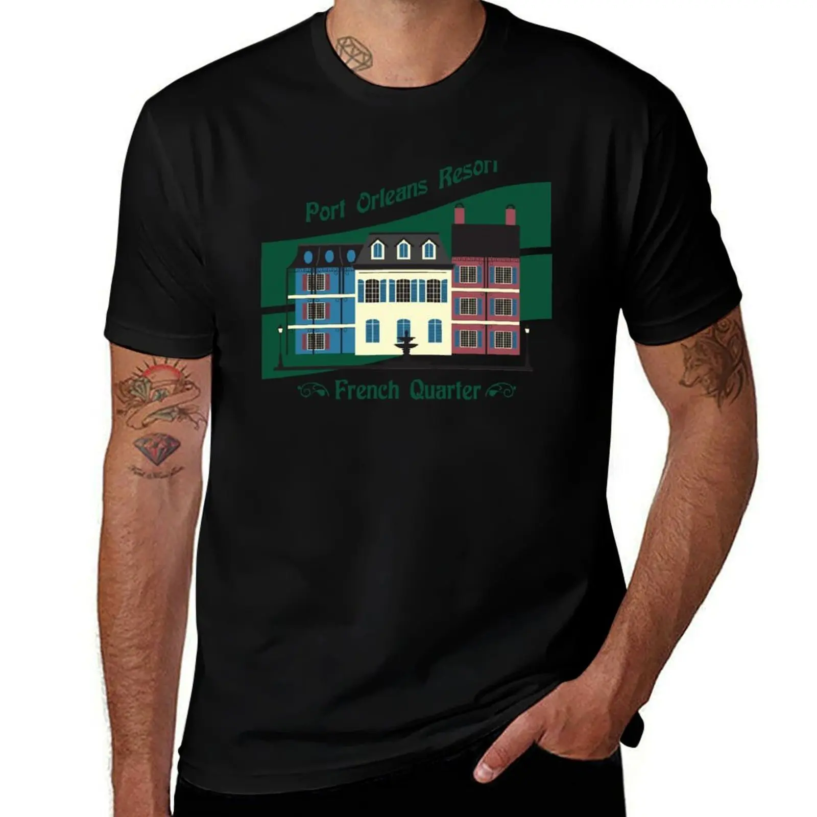 Port Orleans Resort French Quarter T-Shirt Basic Crew Neck Short Sleeve Top T-Shirt
