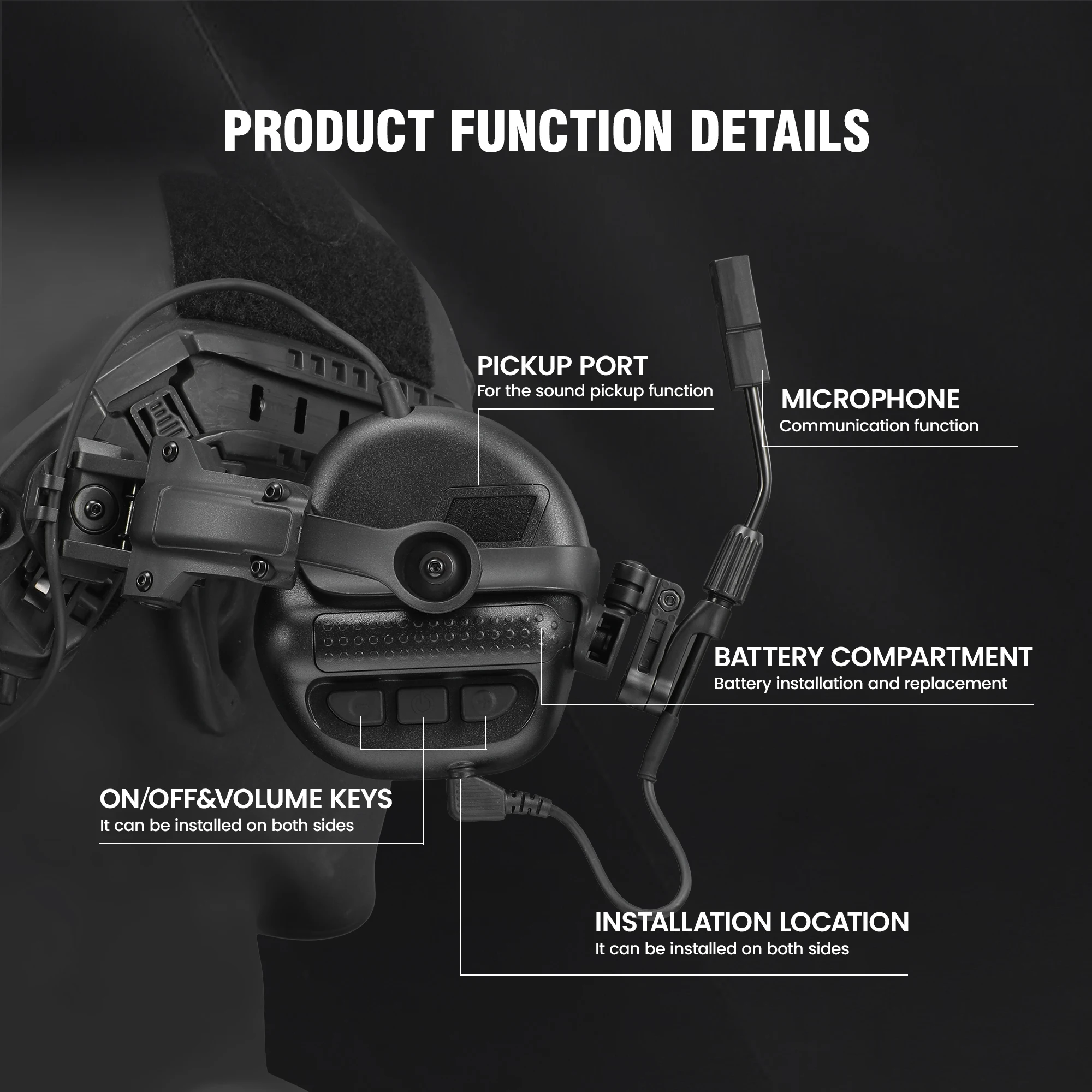 ARM NEXT F30 Tactical Shooting Ears Active Noise-Cancelling Headset – Military & Hunting Shooting Ear Protection