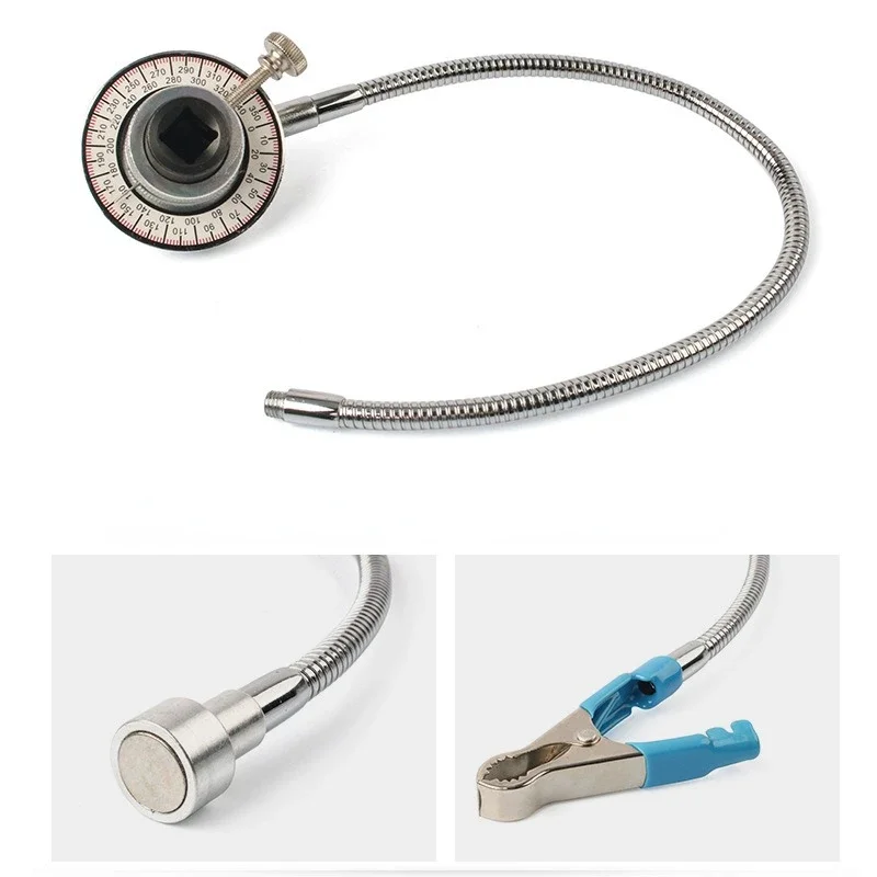 Misuratore angolare di coppia professionale da 1/2" 360 °   Set di clip per chiave dinamometrica regolabile Accessori per chiavi per strumenti di misurazione graduatore