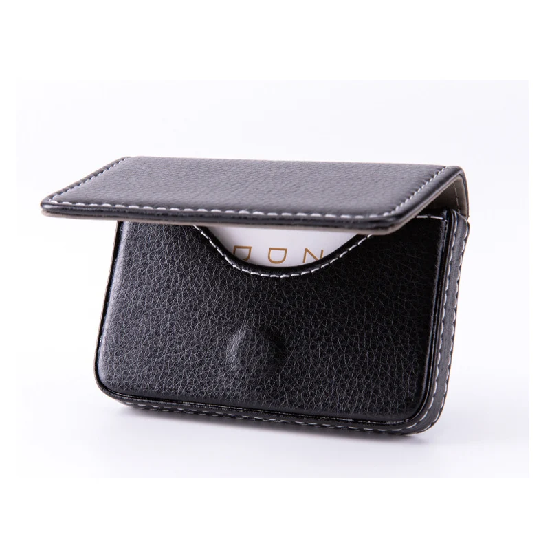 New Arrival High-Grade PU Leather+stainless Steel Men Credit Card Holder Women Metal Bank Card Box Business Card Holders