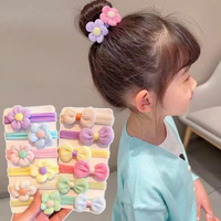 6PCS New Cut Hair Ties Princess Sweet Flower Bow Girls Women High Elastic Hair Bands Cute Kids Hair Ties Hair-Accessories