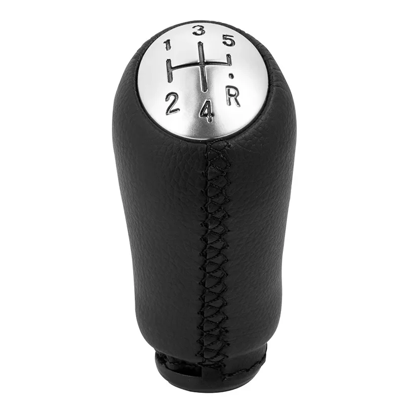 for Renault Koleo Auto Gear Shift Knob Matte Silver 5 Speed Leather Gear Head Handle Cross-border Accessories