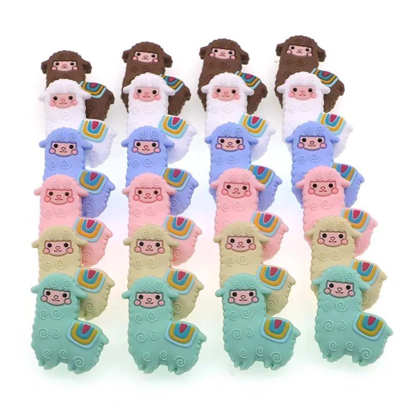 5Pcs Sheep Silicone Beads Teeth Bead For Bracelets Accessories Silicone