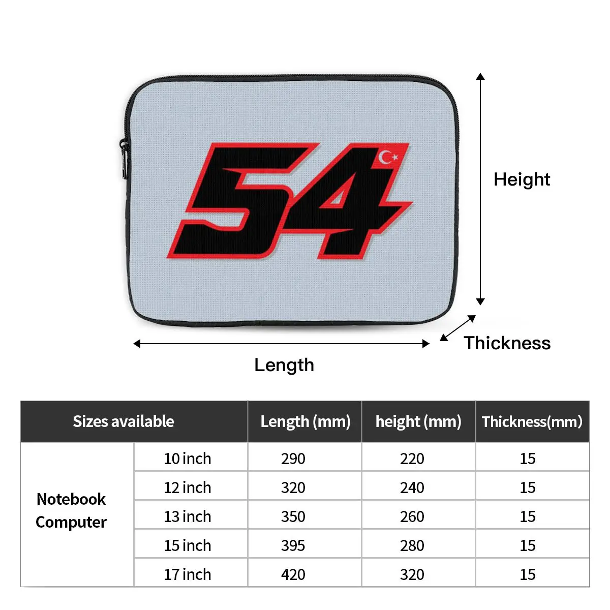 Toprak Razgatlioglu Number 54 Notebook Laptop Bag 10 12 13 15 17 Inch Notebook Sleeve Cover Bag Tablet Shockproof Case Bag