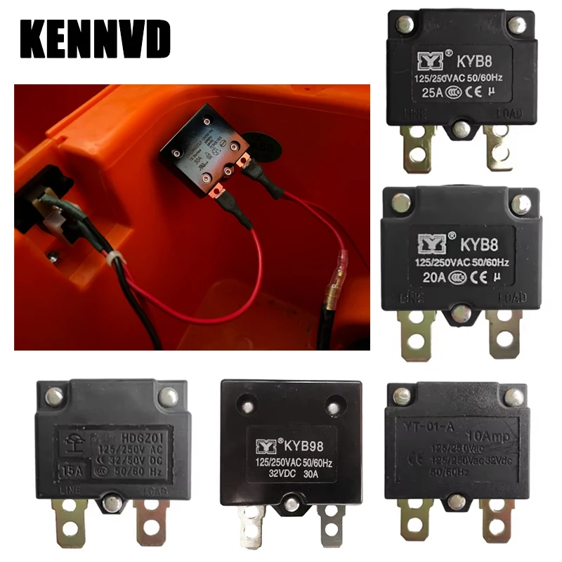 

7A 10A 15A 30A Children Electric Car Fuse,Ride On Toys Car Fuse,Current Overload Protector,Circuit Breaker,Reset Relay