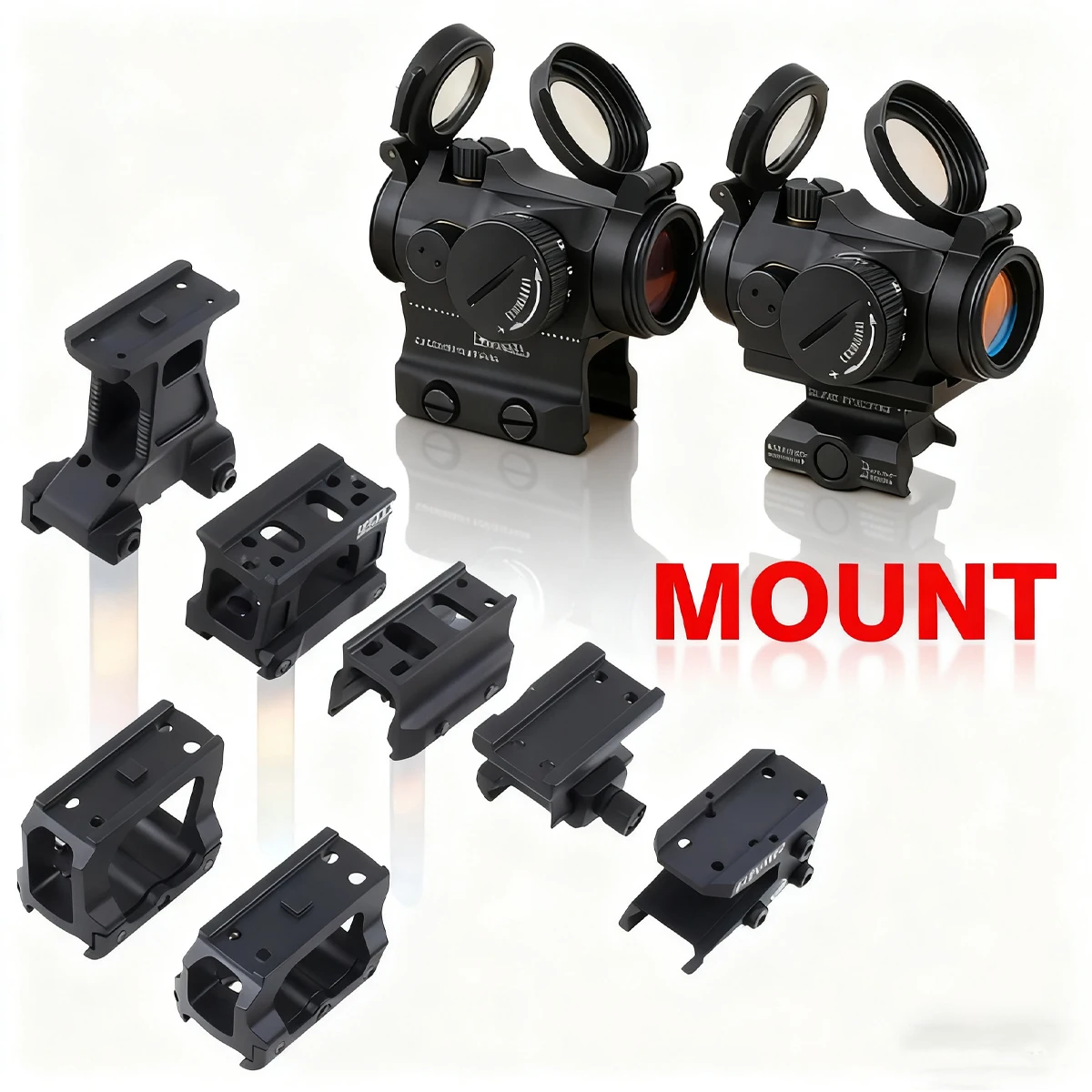 

Tactical Red Dot Sight Scope 1x22 Reflex Optics Riflescopes with 1.54 1.93 2.26 Inch Riser Mount with Original Marking