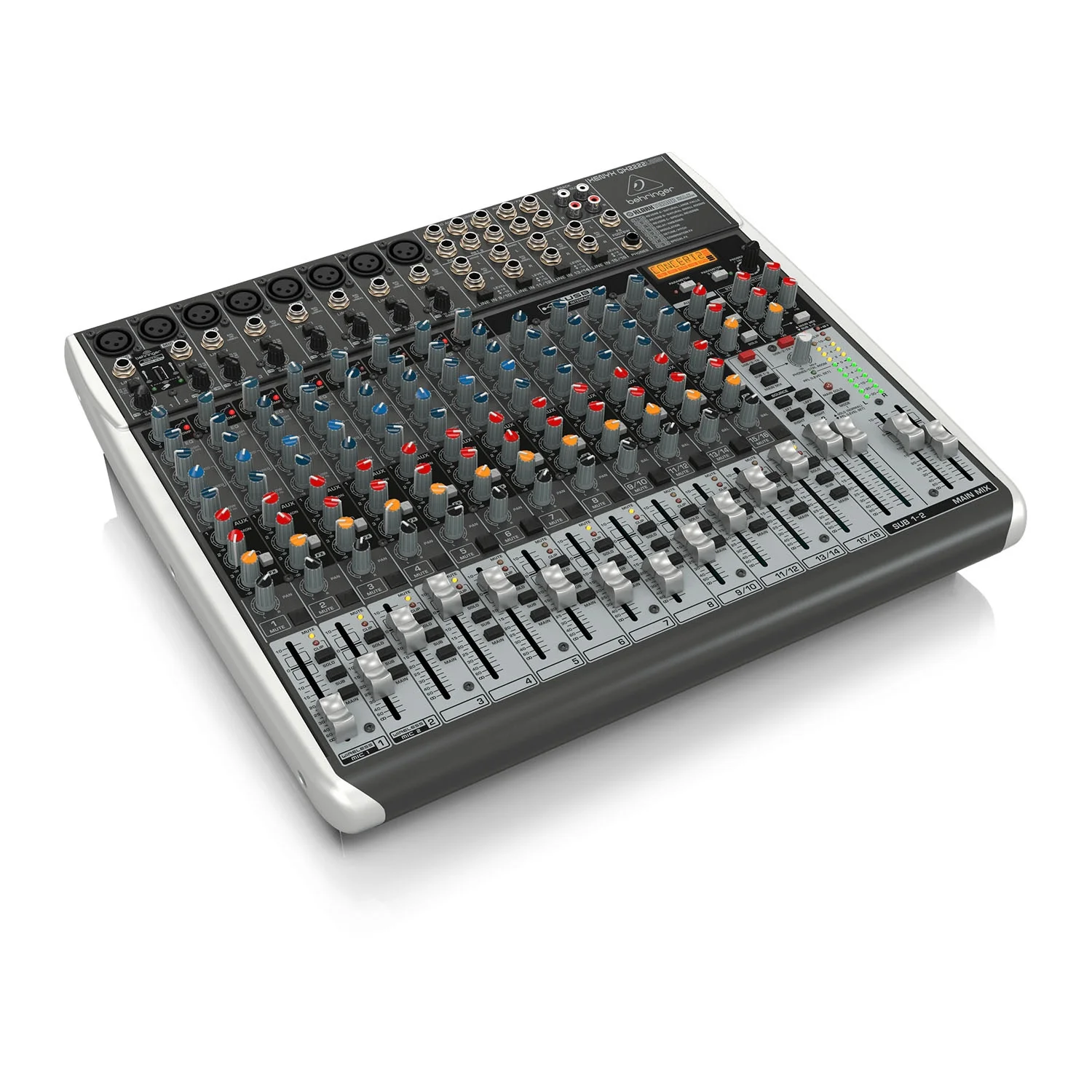 

Behringer Xenyx QX2222USB 22-Channel Analog Mixer Pa System Music Equipment 8 Mic Inputs With 48V Phantom Power