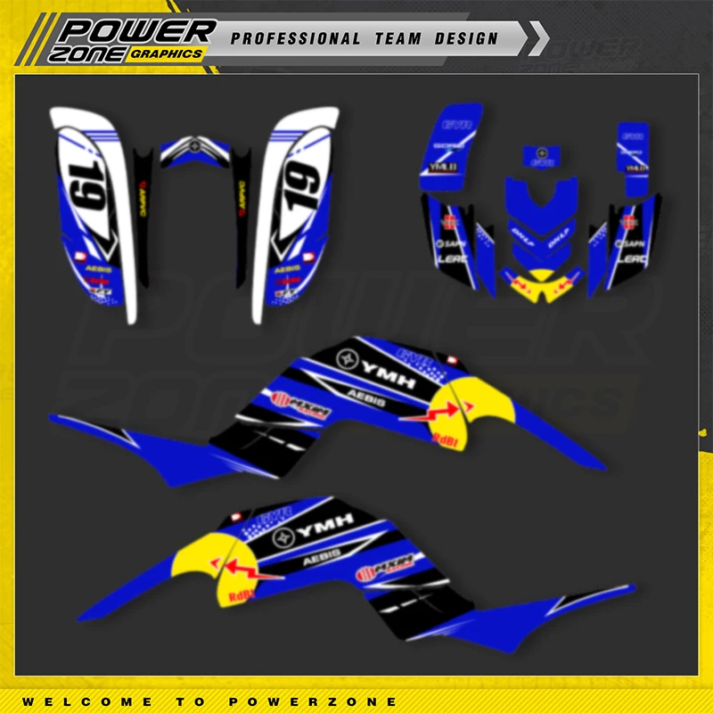 

PowerZone Custom Team Graphics Backgrounds Decals For 3M Stickers Kit For YAMAHA RAPTOR 660 001