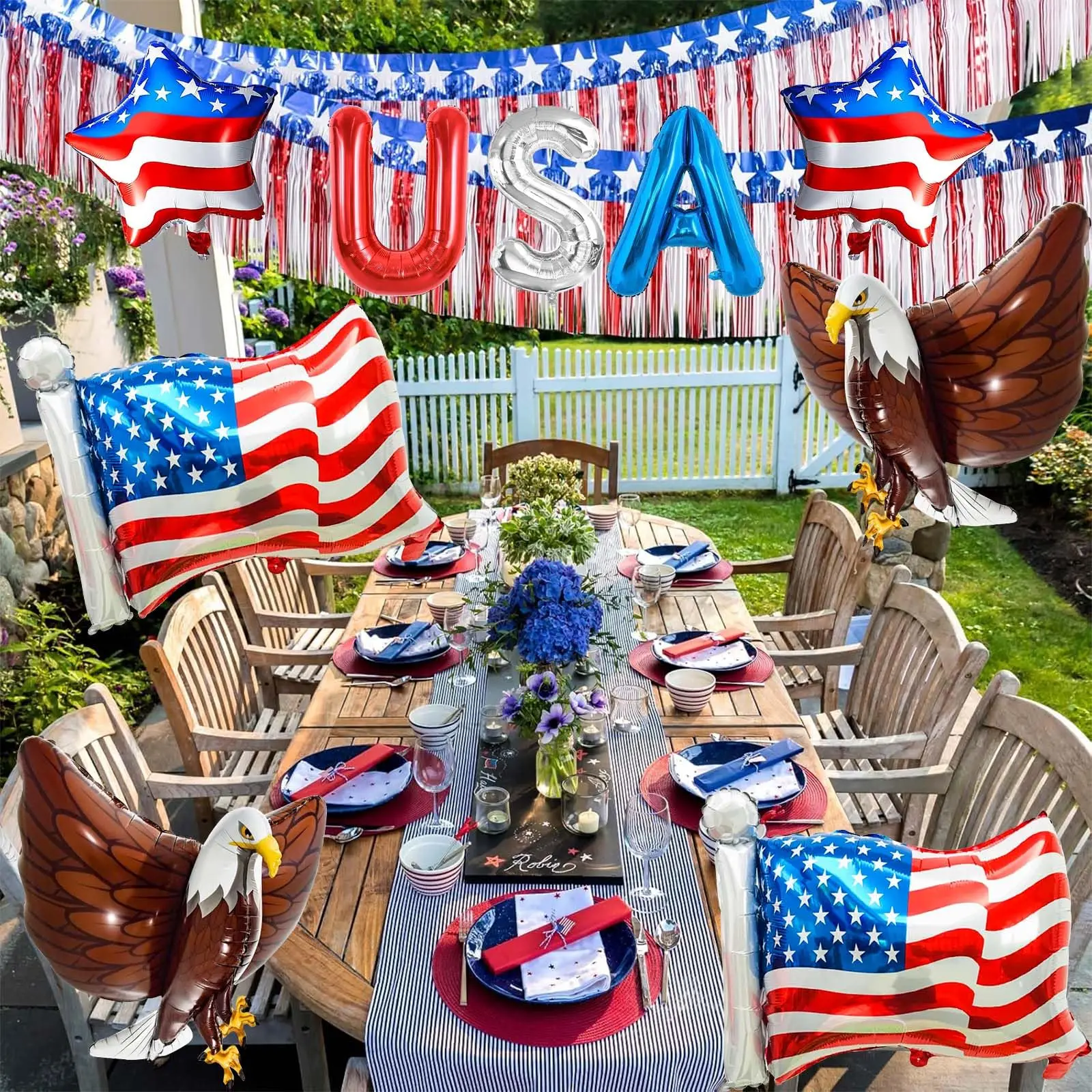 Luftballons mit amerikanischer Flagge, Unabhängigkeitstag, Folienballons für USA, Mottoparty-Dekoration, patriotische Luftballons zum 4. Juli – Detail 4