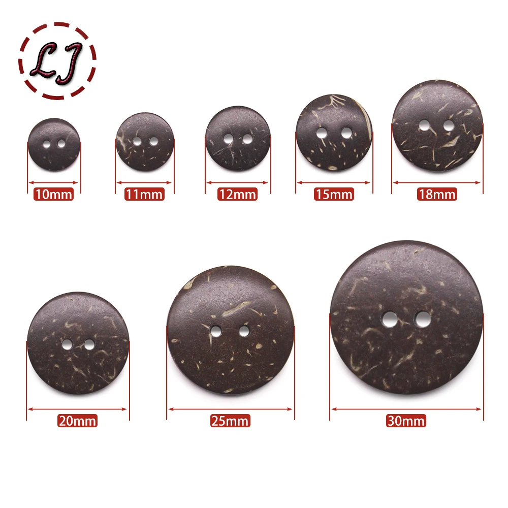 New 30pcs/lot Eco-Friendly Natural color coconut Sewing Buttons 2 Hole Button garment Scrapbooking Sewing Accessories DIY