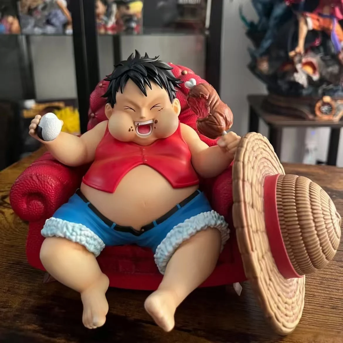 

15cm Action Anime Sitting Figures One Piece Handmade Model Luffy Desktop Ornament Collection Boys Gift Toy Car Decoration Statue