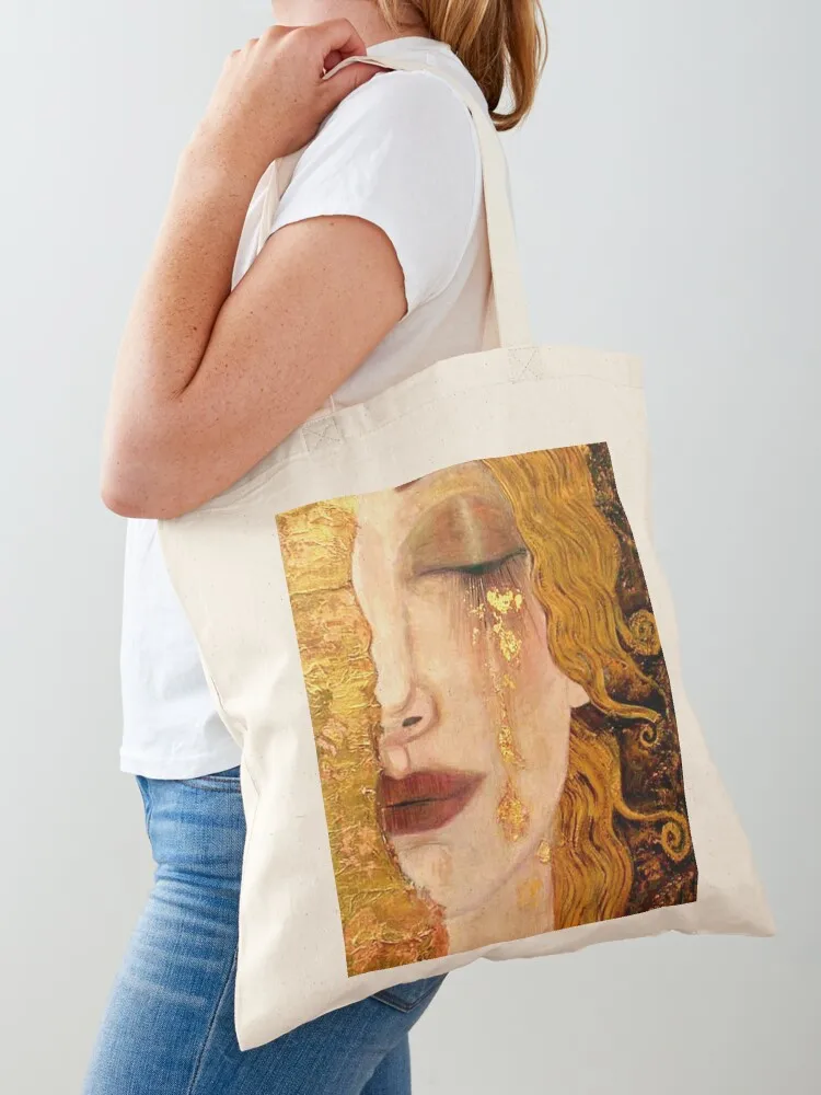 

Freya's Tears (Golden Tears) portrait by Gustav Klimt Tote Bag tote bag men Candy bags Large bags for women large tote bag