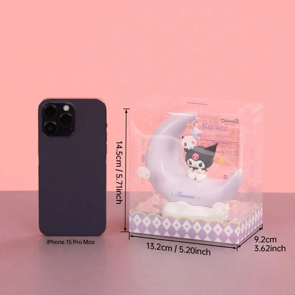 MINISO Sanrio Nightlight Anime Kuromi/Melody Moonbud Sweet Sleep Bedlight Desk Decoration Desk Lamp Kawaii Christmas Gift image 6