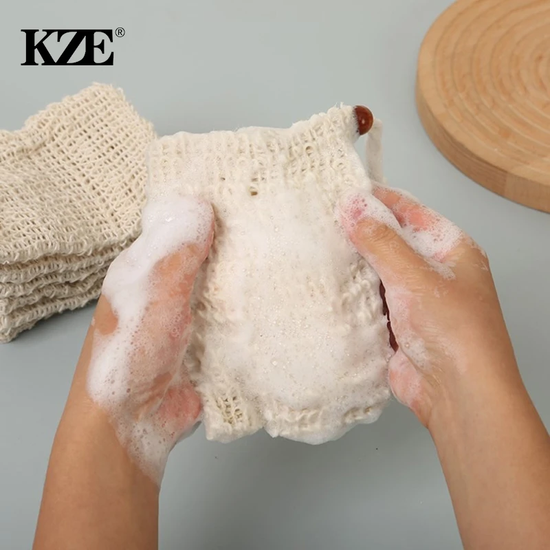 1pcs Shower Bath Sisal Soap Bag Natural Sisal Soap Bag Exfoliating Soap Saver Pouch Holder For Bath & Shower Use