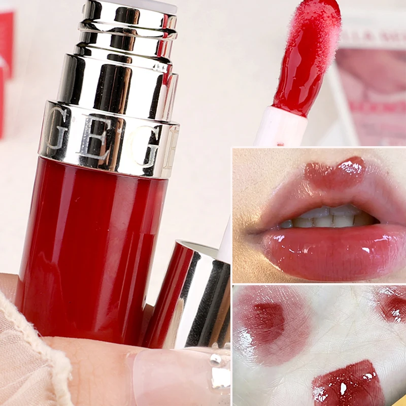 Spiegel Lip Olie Hydrateert Niet-Plakkerige Molper Lip Aanhoudende Anti-Stick Cup Lip Glazuur Hydraterende Transparante Vloeibare Lippenstift Cosmetica