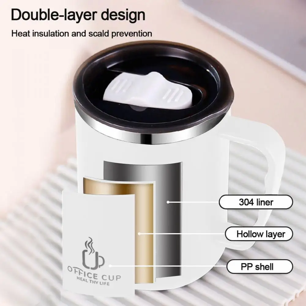 500ml Thermos Mug 304 Stainless Steel Coffee Cup With Handle Leak-Proof Vacuum Flask Insulated Cup Portable Thermal Water Bottle