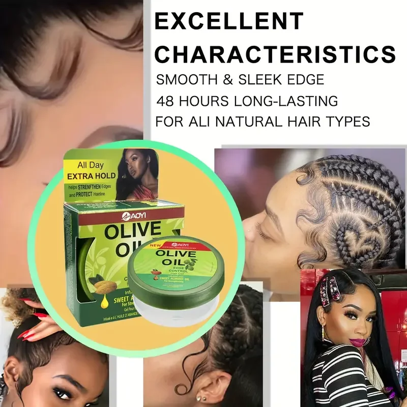 Olive oil wax gel, soft moisturizing anti-frizz conditioner and styling gel, refreshing non-sticky styling gel for men and women