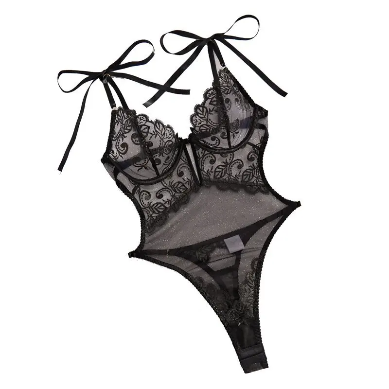 أزياء الملابس الداخلية الدانتيل والتطريز انظر من خلال مثير ملابس داخلية مغر الجوارب فقط المشجعين نيسيس