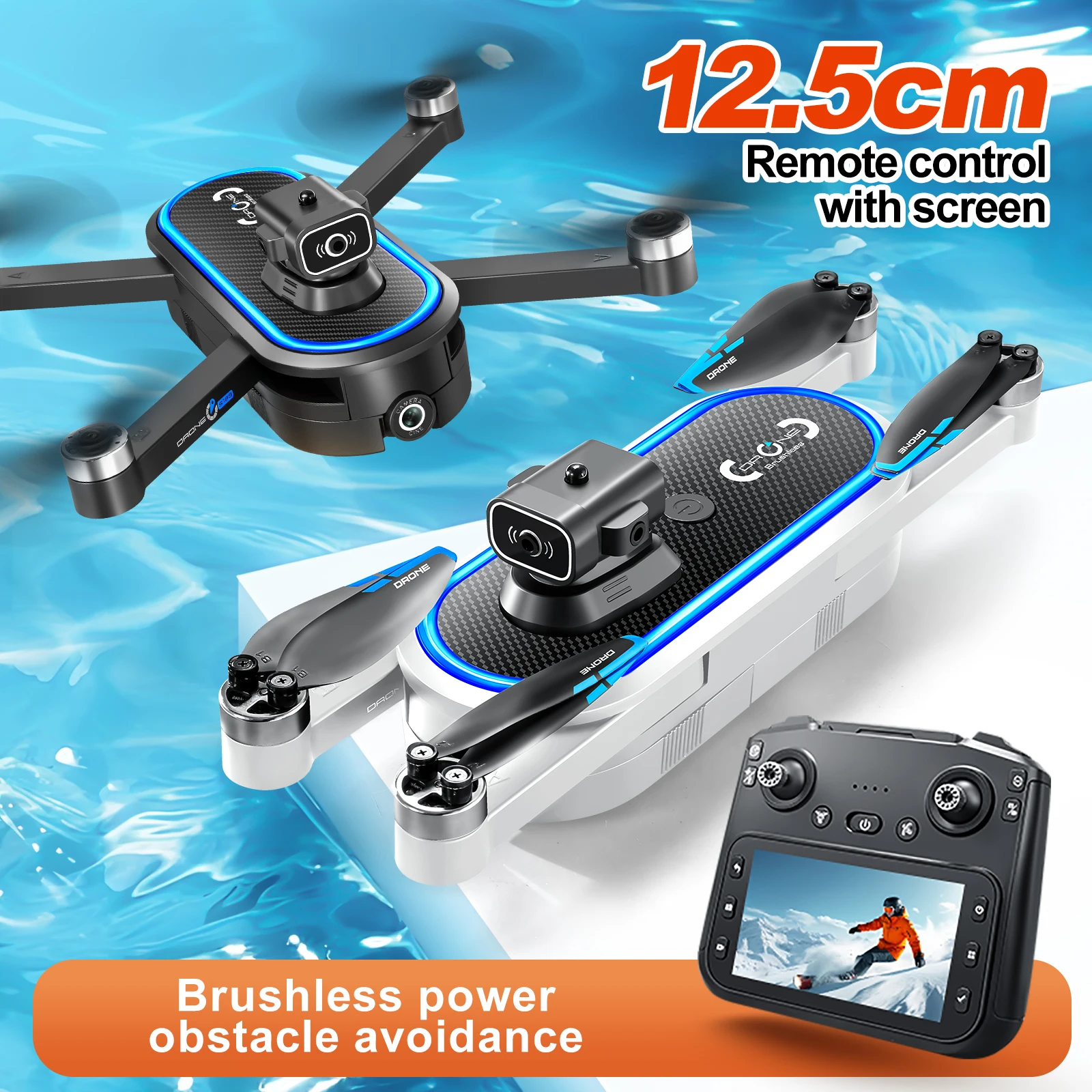 

S186 Mini Drone 4K Professional HD Camera with Large Screen 2.4G WIFI FPV Dron Brushless Optical Flow Hover Folding Quadcopter