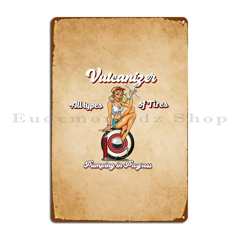 Vulcanizer Girl Metal Sign Garage Garage Bar Decoration Designing Tin Sign Poster