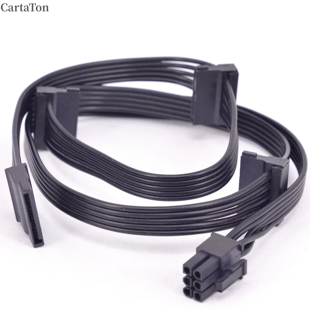6 Pin 1 to 2 3 4 SATA 15Pin Power Supply Cable Port Multiplier for Seasonic FOCUS PLUS Gold FOCUS+ 850FX 750FX 650FX 550FX