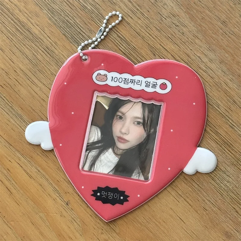 Ins Korean Style Cute Bear Bunny Angel 3 Inch Photo Card Holder Idol Photocard Storage Case Student ID Card Display Pendant