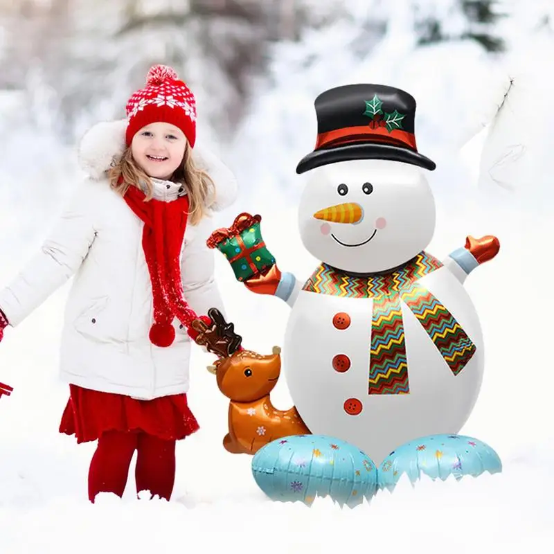 Giáng Sinh Bóng Bay Ngày Lễ Bóng Decors Với Ông Già Noel Người Tuyết Nhiều Màu Sắc Viền Balo Vật Trang Trí Cho Nhà Văn Phòng Shop