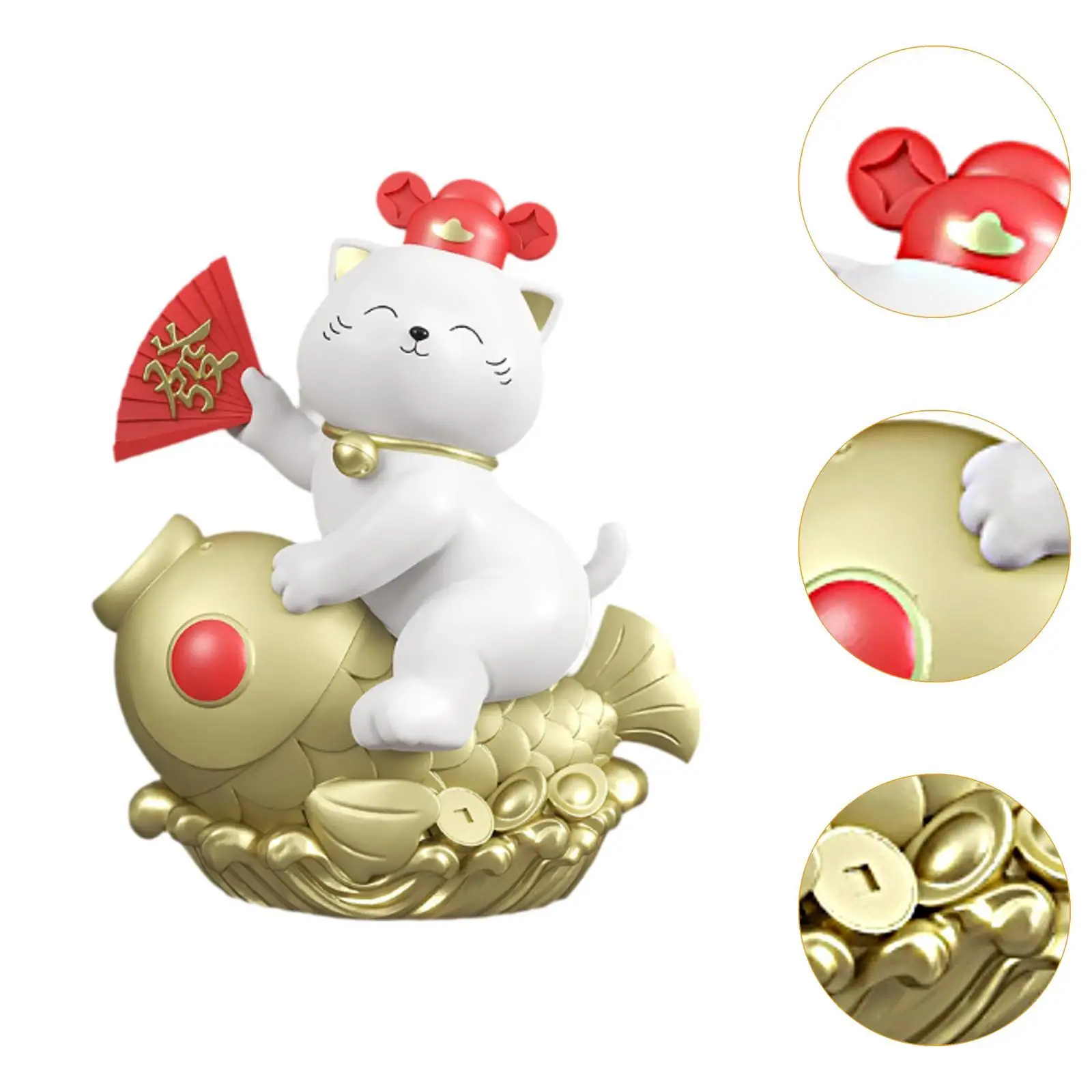 Figurka kota Fortune Dekoracyjna skarbonka Lucky Cat Money Box Żywica Ozdoba do biura Sypialnia Pokój dzienny Pulpit Dzieci