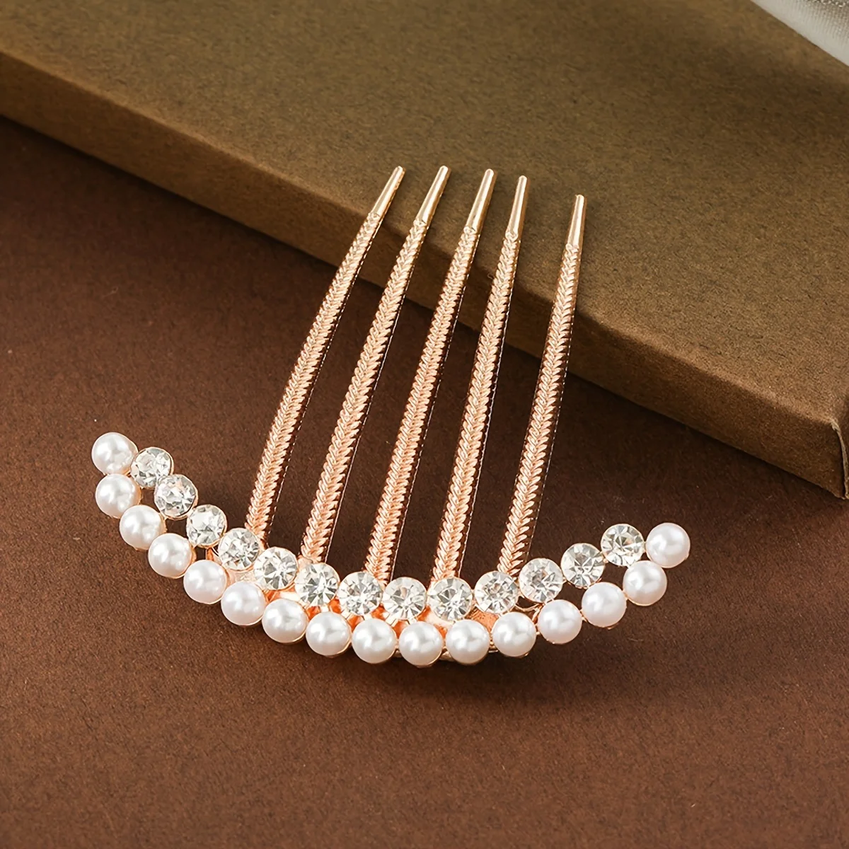 1pc Exquisite Imitation Pearl Rhinestones Embellish Hair Clips, Metal Hair Clips, Holiday Gifts, Girls' Hair Accessories image 4