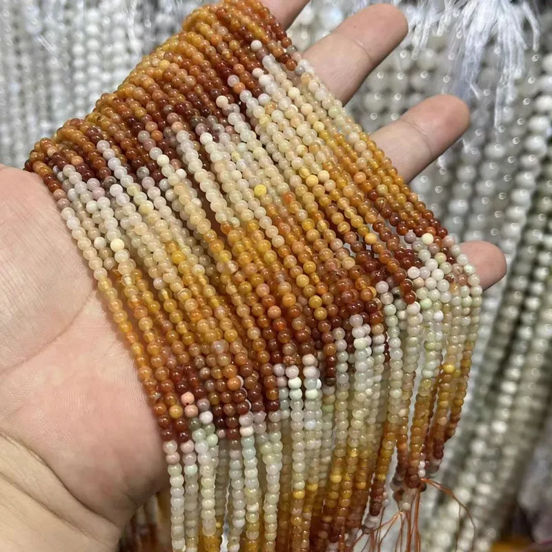 LOOSE BEADS GRADIENT COLOR YELLOW JADE 3mm 38cm Wholesale for DIY jewelry necklace