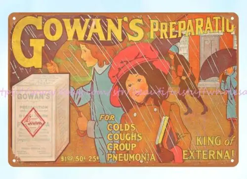 Cowans preparation metal tin sign metal  reproduction collectible wall art