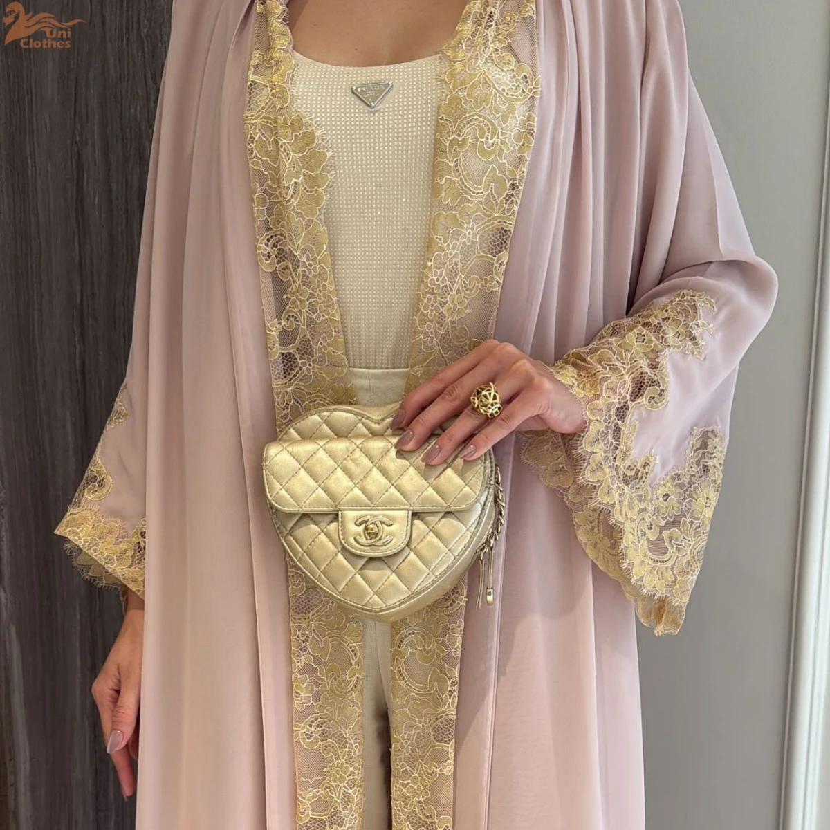 Ramadan Eid New Abaya 2026 Delicate Floral Lace Cardigan Luxury Women Open Abaya Dubai Style Abaya Women Muslim Dress Wholesale